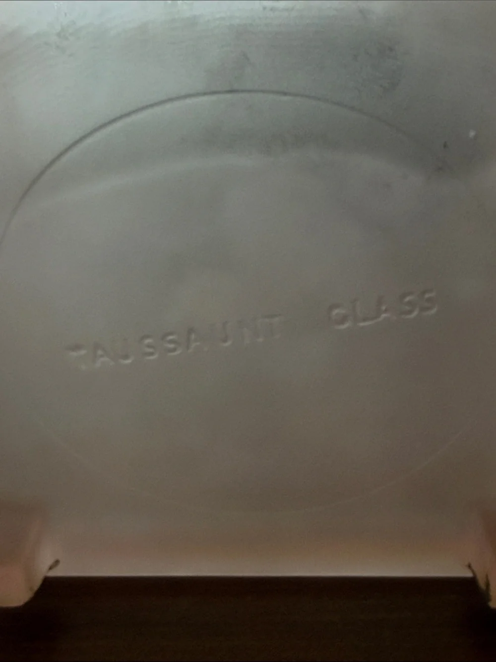 Taussaunt Glass Frosted  Pink Square Vanity Powder Box with Sunburst